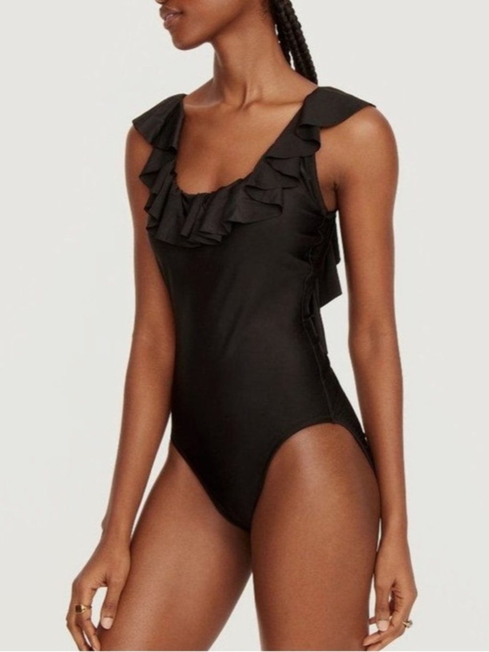 New J Crew Ruffle Scoopback One Piece Swimsuit 10